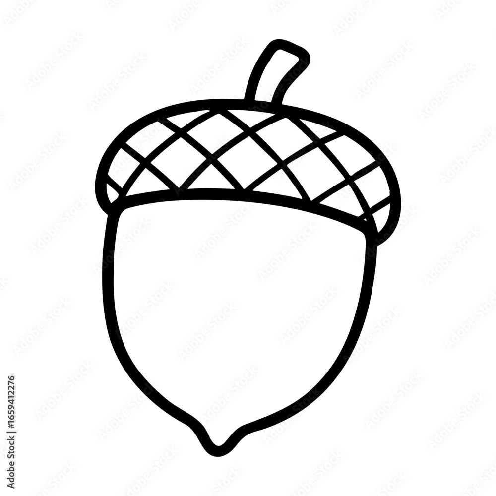 Obraz premium Simple acorn outline illustration vector