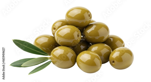 Photos Isolated Green Olives Stack