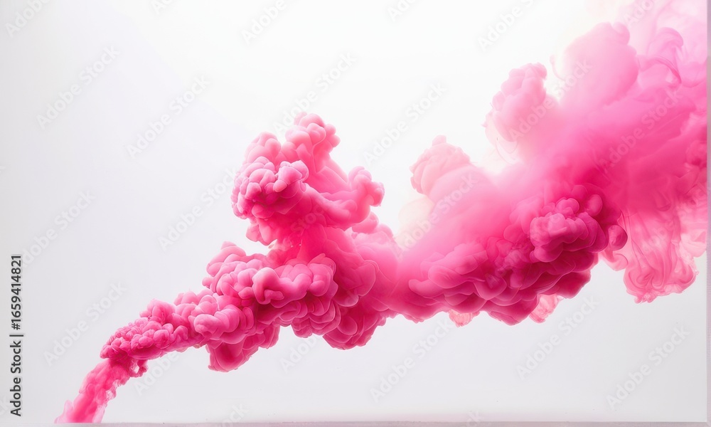 Fototapeta premium Abstract Pink and Rose Smoke Clouds on White Background