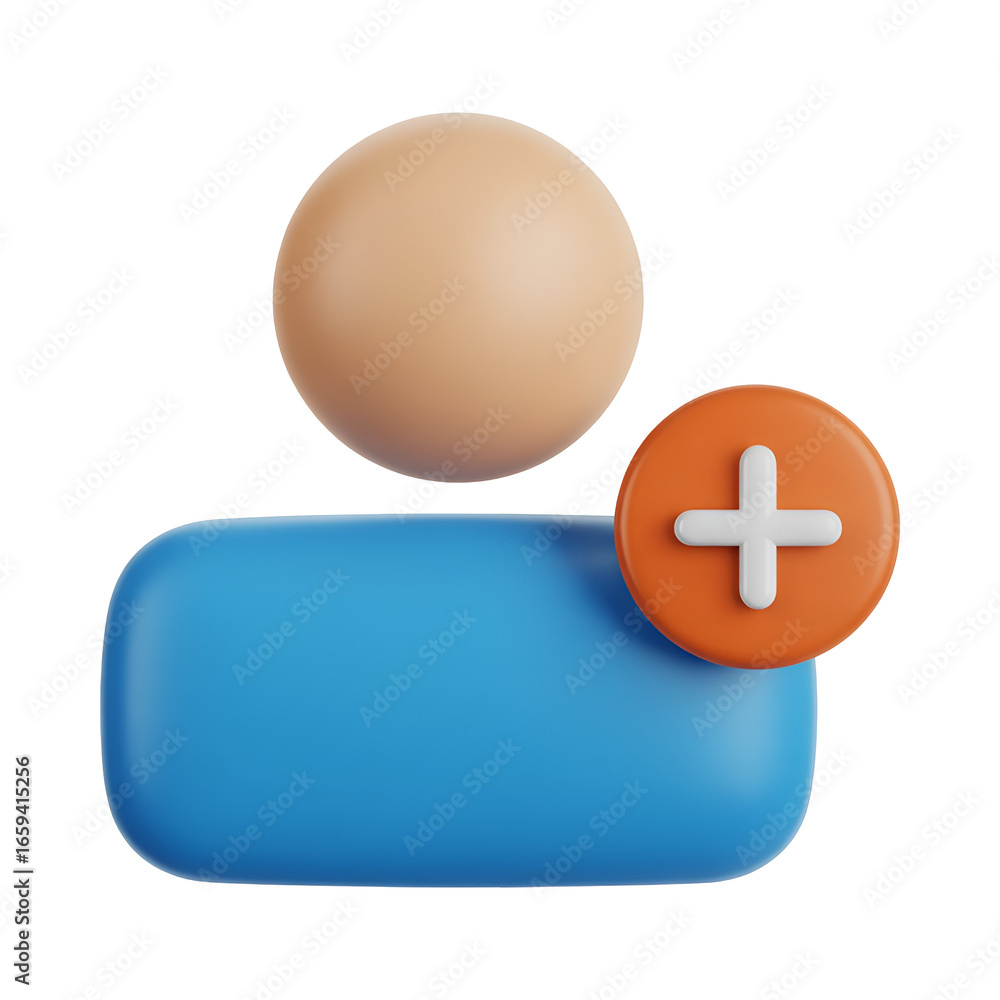 Obraz premium 3D add new user icon