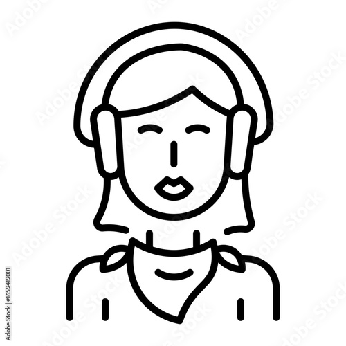An outline style icon showing party girl