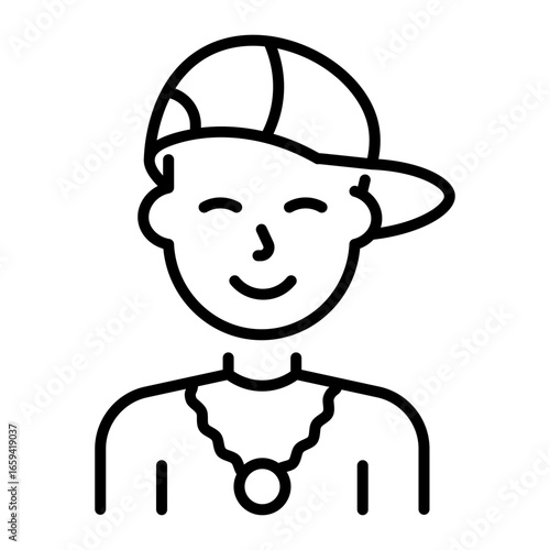 A linear style icon representing party rapper