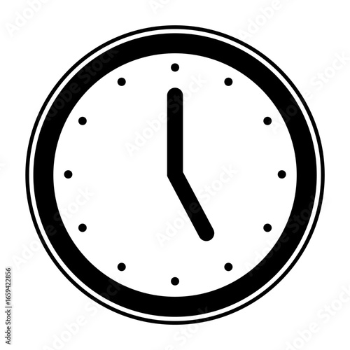 o clock at 5 vector design monocolor