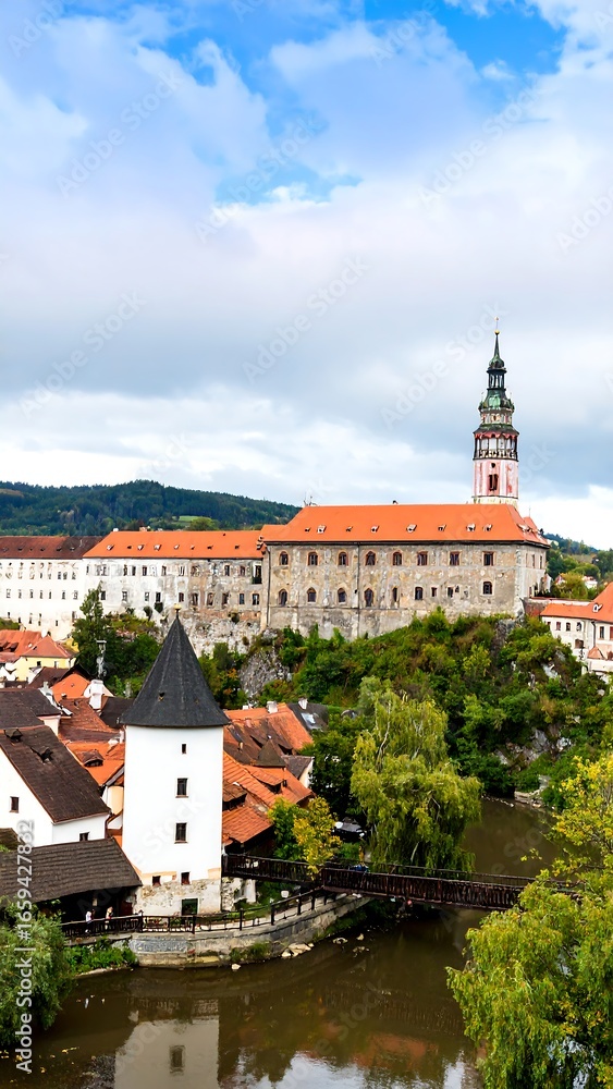 Fototapeta premium Panoramic view of a charming European city