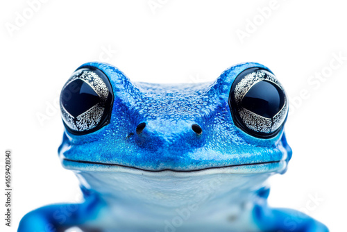 Tropical blue poison dart frog isolated on transparent background