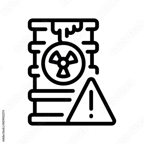 toxic substances black line icon for digital and print projects.