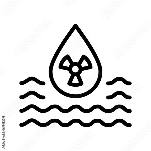 water contamination black line icon for digital and print projects.