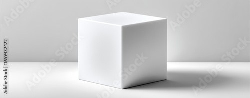 Wallpaper Mural white cube box white cube box white cube box minimal geometric 3D shape on clean background Torontodigital.ca