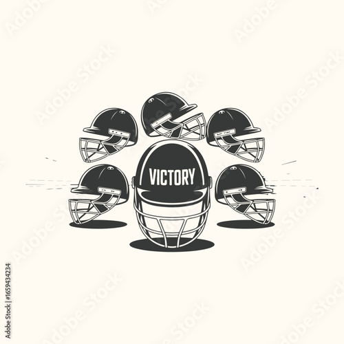 Red cartoon racing helmet logo with a fast food sign, a sport symbol for your business