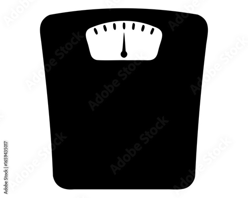 Vintage weighing scale illustration in black and white with simple design