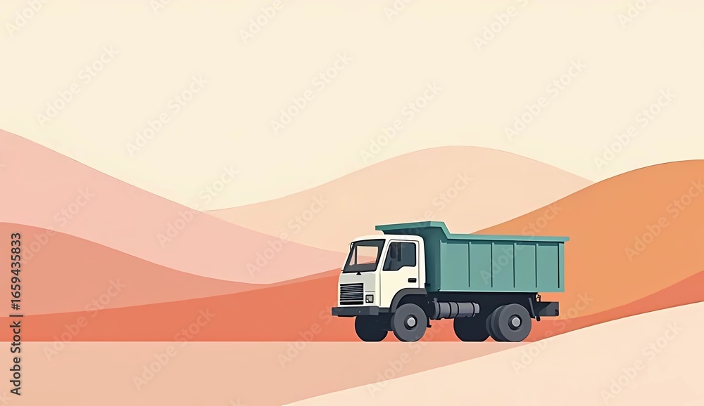Fototapeta premium truck vector illustration with pastel flat background
