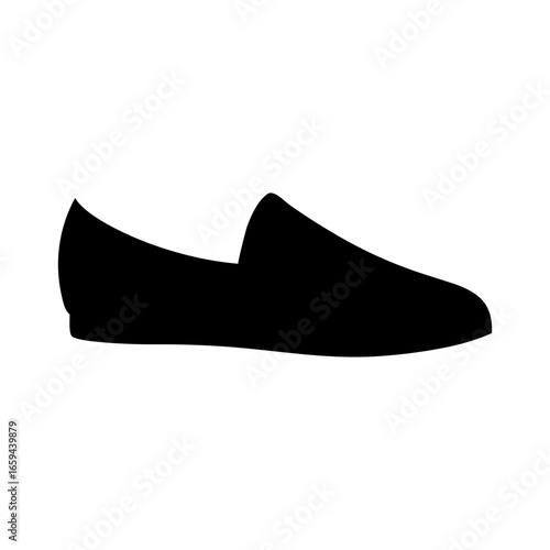 Minimalist flat espadrille shoe silhouette icon vector isolated on clean white background