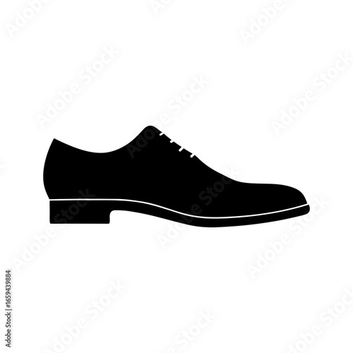 Formal oxford shoe silhouette vector illustration isolated on clean white background