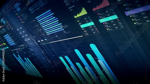 Dynamic data visuals for business info graphics, animated charts, and data-driven insights for a business meeting mock-up. Explore the world of trading, stock exchanges, and crypto