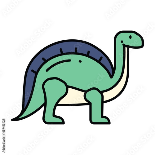Cute Dinosaur Vector Icons Collection Illustration