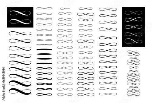 Collection of Infinity Symbols in Various Styles and Sizes