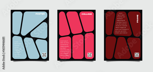 comic shape layout for poster, cover, flyer or photo frame template