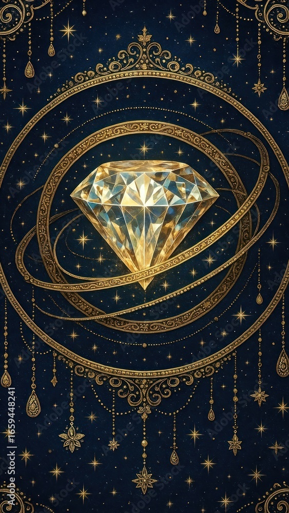 Fototapeta premium Celestial diamond cosmic elegance