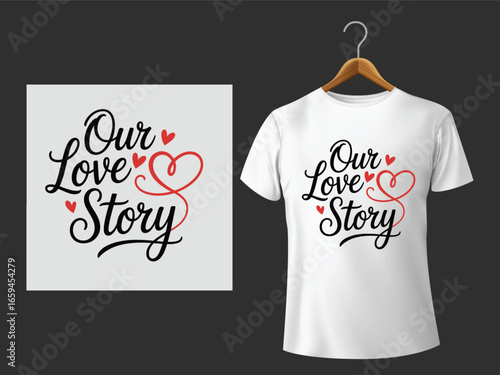 Our Love Story Script Hearts typography