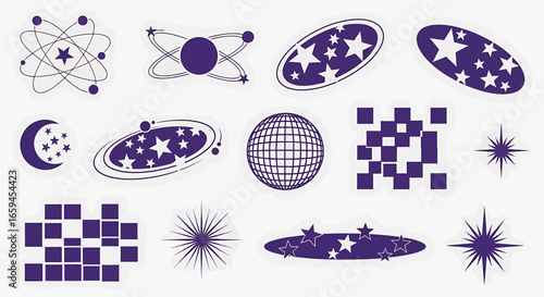 Collection of Abstract Space-Themed Graphic Designs