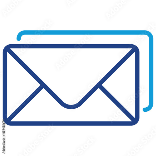 All Mail Line Dual Tone Icon Design Vector - Standard envelope symbolizing direct mail or basic email correspondence