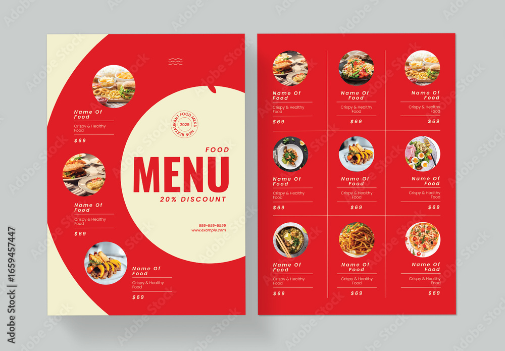 Clean Food Menu Template Stock Template | Adobe Stock