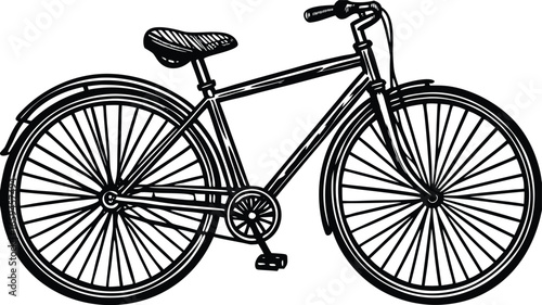 Vintage Bicycle Illustration Classic Bike Design Drawing