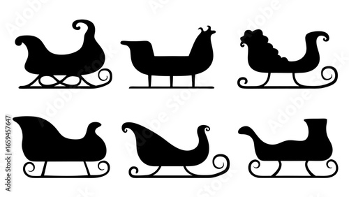 Santa claus sleigh silhouette