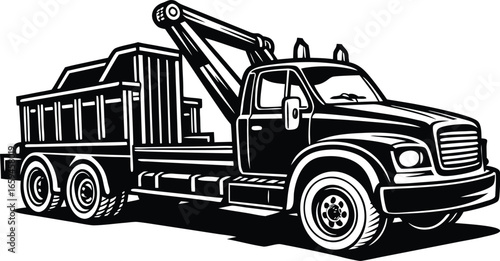 Robust Tow Truck Vector Illustration A Heavy-Duty Vehicle Ready for Service