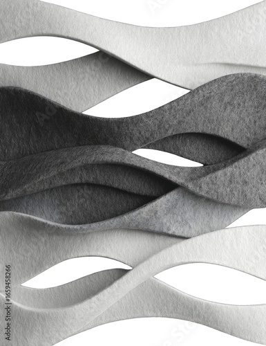 Abstract, textured waves in grayscale