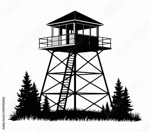 lighthouse silhouette vector