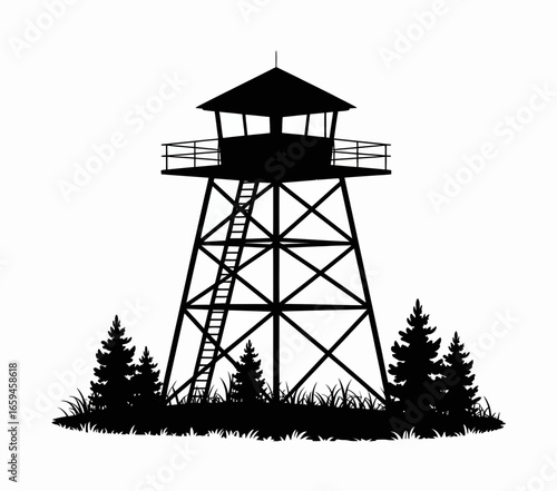 lighthouse silhouette vector