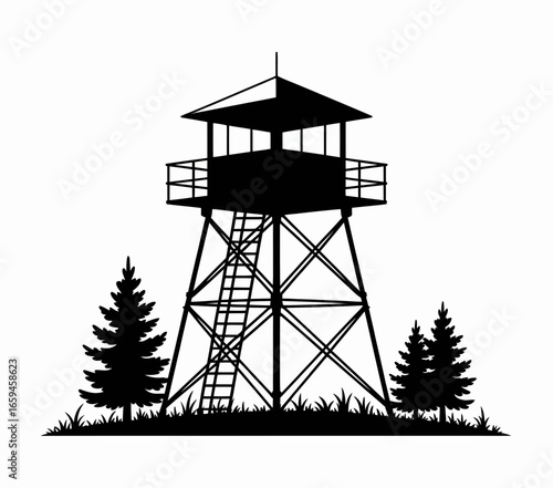 lighthouse silhouette vector