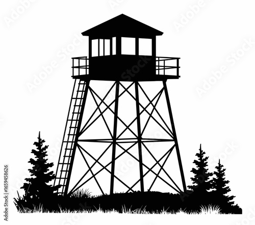 lighthouse silhouette vector
