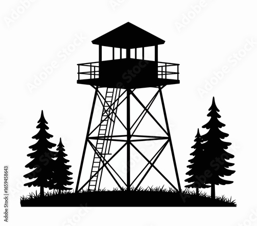 lighthouse silhouette vector