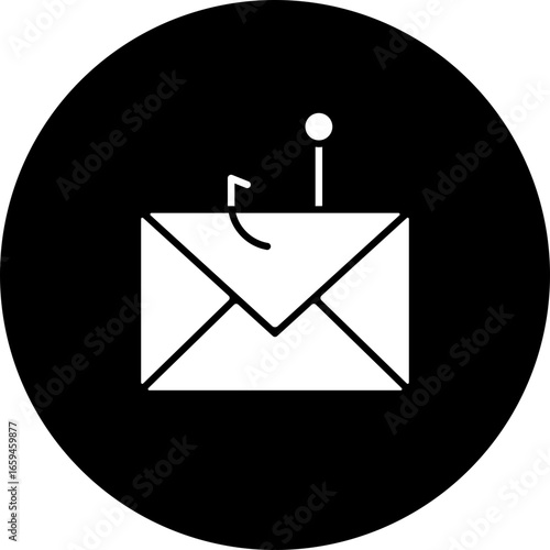 Phishing circle icon, phishing icon – cyber scam, email fraud, data theft, online threat symbol