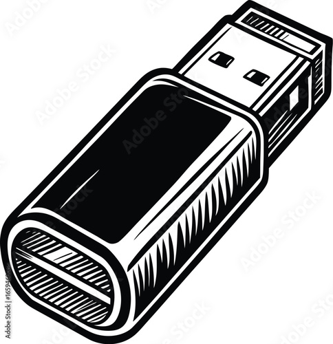 USB Flash Drive Illustration High-Quality Vector Graphic