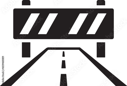 Roadblock Symbol Traffic Barricade Warning Sign Icon