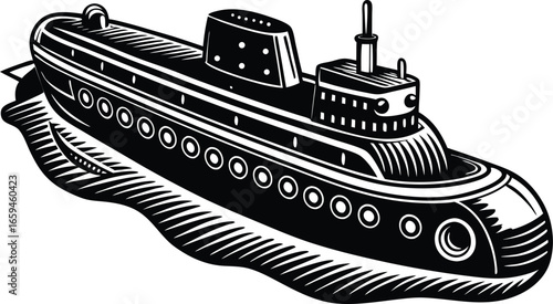 Classic Submarine Illustration A Timeless Symbol of Underwater Exploration and Naval Power