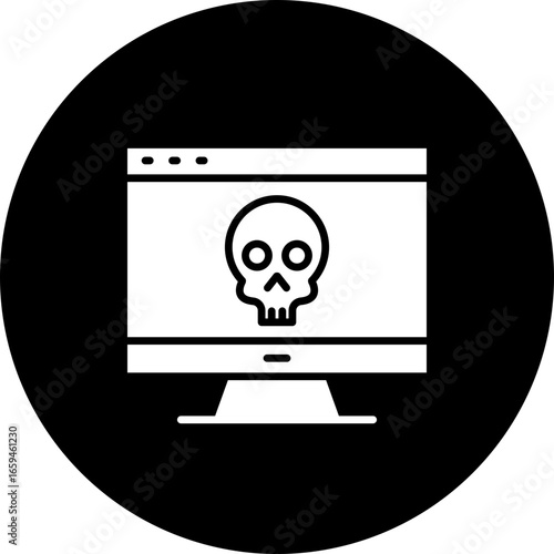 Dark web circle icon, dark web icon — hidden network, cybercrime, anonymous internet activity symbol vector