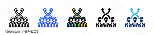 Teamwork Flexibility Icon Collection With Multiple Styles