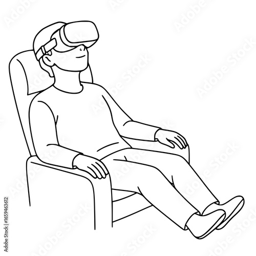 Simple line of a relaxation in virtual reality