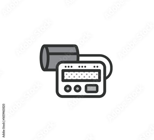 上腕式血圧計のアイコンイラスト
