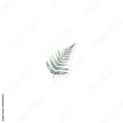 Fern botanical watercolor sticker