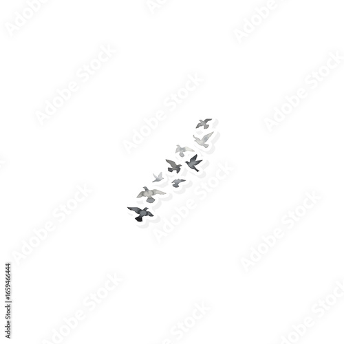 Flying birds watercolor sticker
