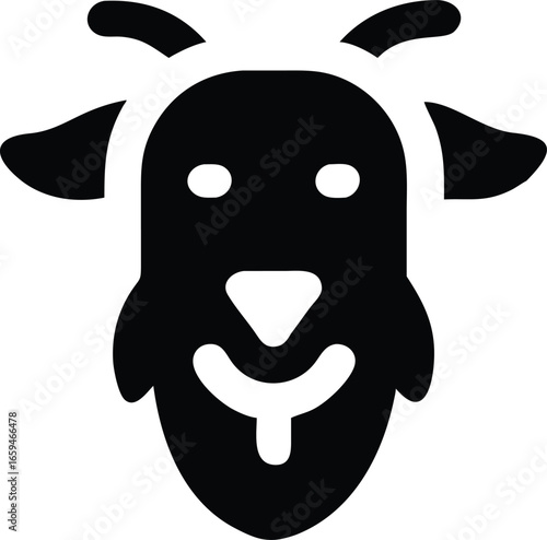Goat with Beard Vector Illustration