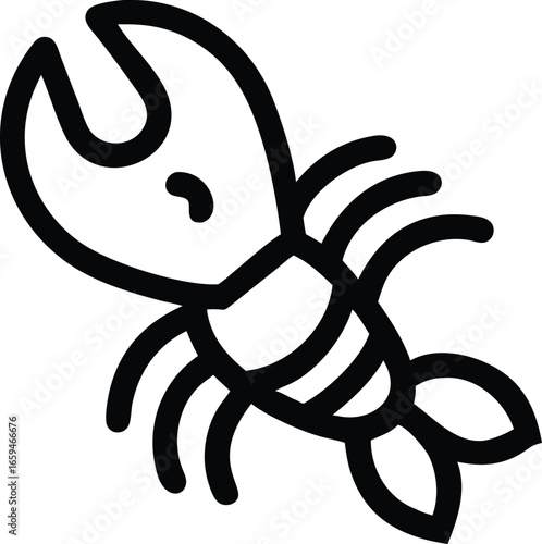 Lobster Side View Vector Illustration