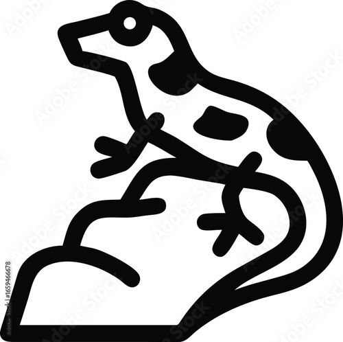Lizard on Rock Vector Illustration