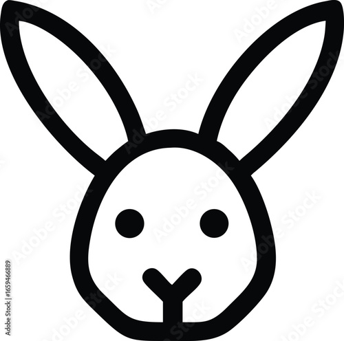 Rabbit Long Ears Vector Illustration
