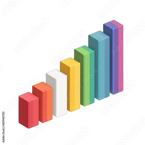 Free Download Colorful 3D bar graph ascending - GFXLoad